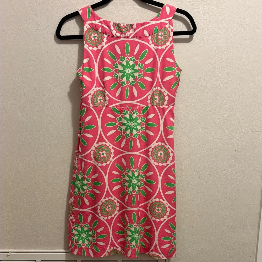 Lilly Pulitzer Pink and Green Geometric Mini Dress - Picture 3 of 6